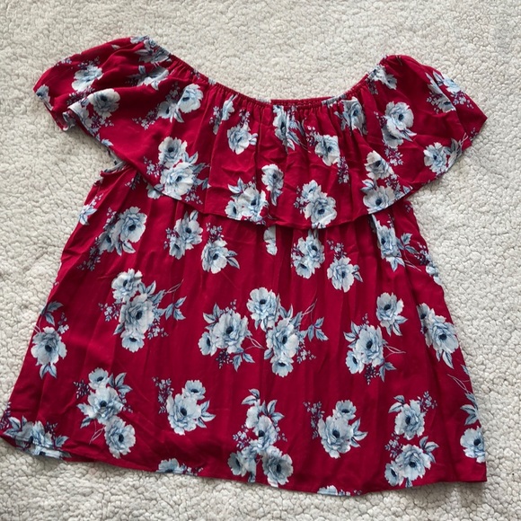 torrid Tops - Torrid Size 2 FLORAL CREPE OFF SHOULDER BLOUSE